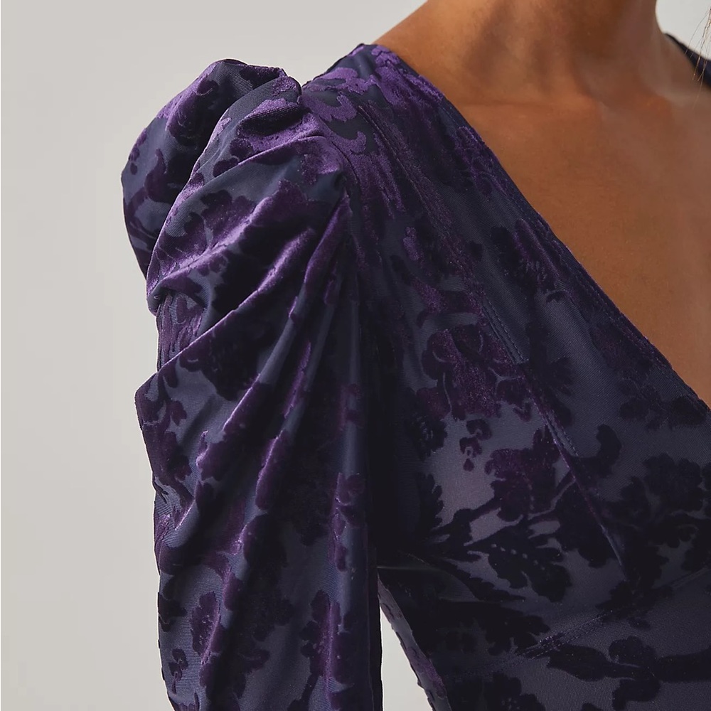 Free People NWT magic hour bodysuit in deep sea combo/ purple in medium. - Picture 3 of 8
